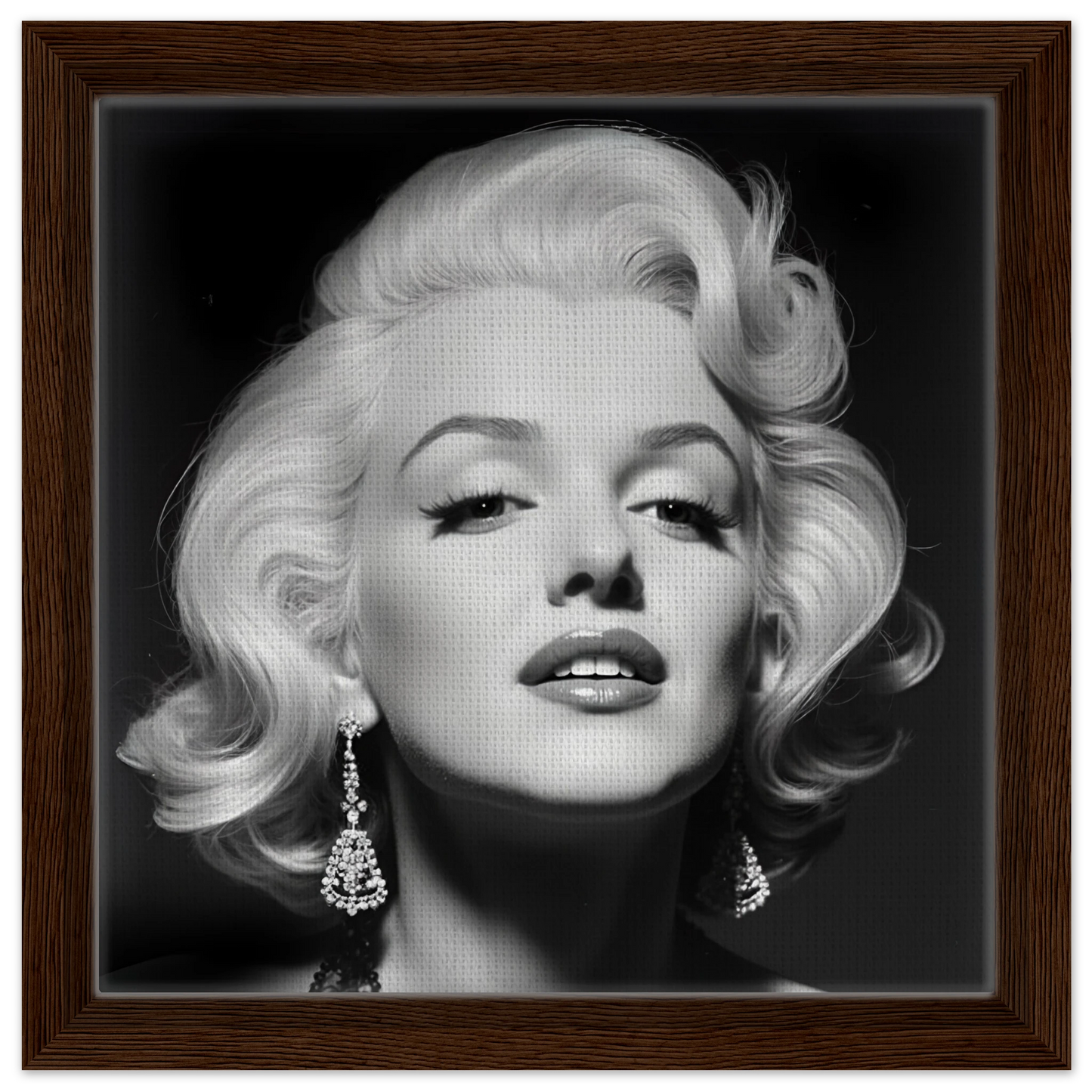 Marilynn Monroe Art Print Dark Brown Wood Frame 30x30 cm 12x12″ Framed Canvas
