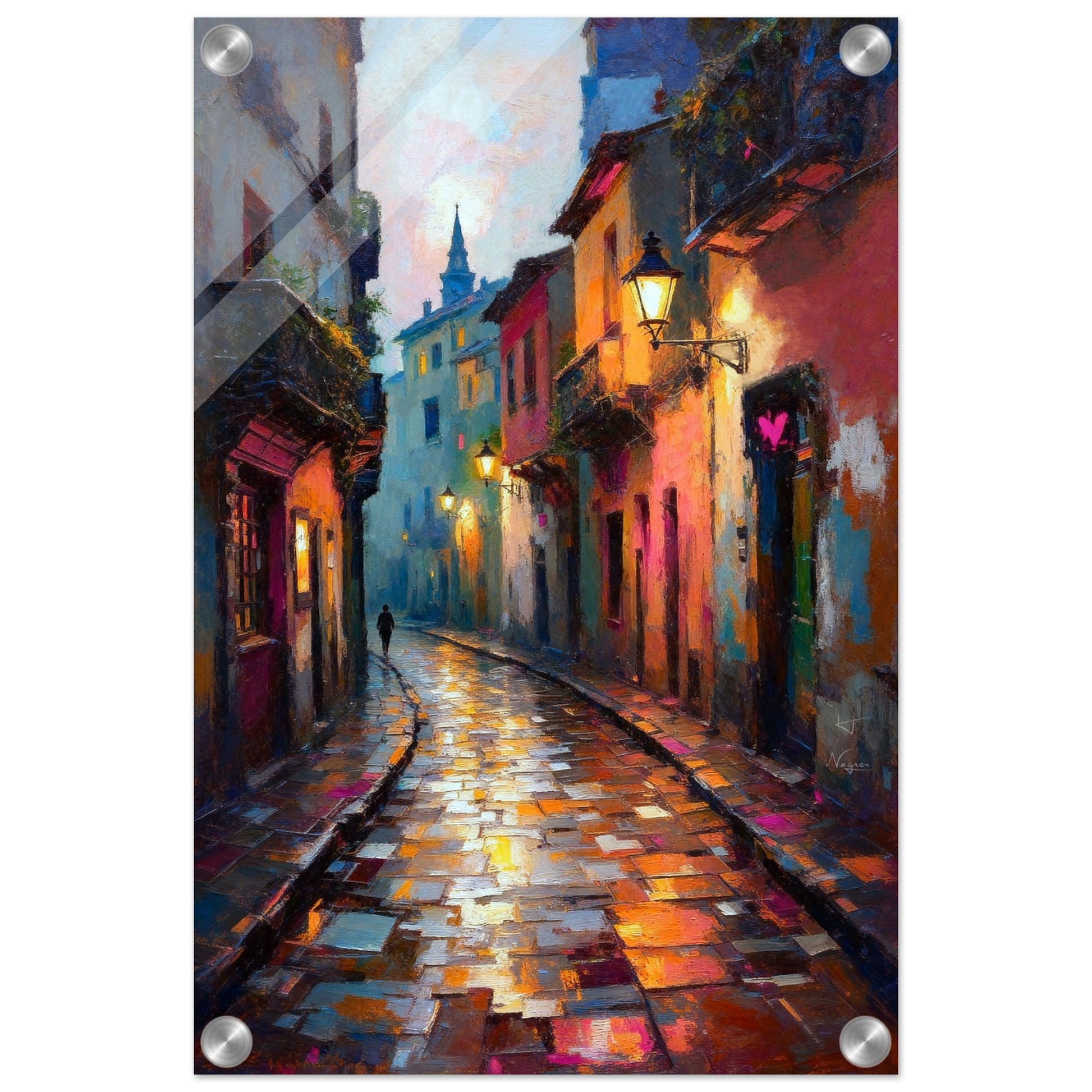Old Europe Romantic Street Art Print