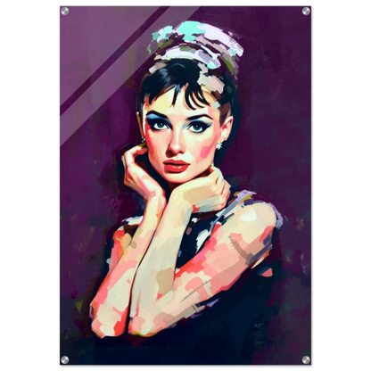 Audrey Hepburn Painting Art Print 70x100 cm 28x40″ Sleek Acrylic Print No Frame