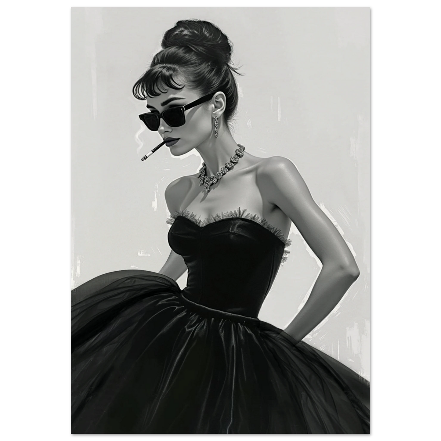 Audrey Hepburn Fashion Art Print No Frame 70x100 cm 28x40″ Museum-Quality Matte Paper Poster