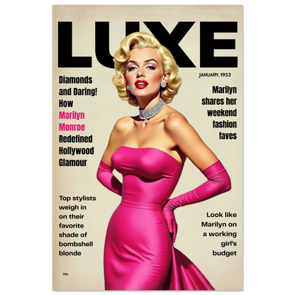 Marilyn Monroe Old Hollywood Art Print Dark Brown Wood Frame 30x45 cm 12x18″ Premium Matte Paper Wooden Framed Poster