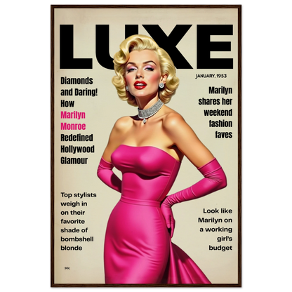 Marilyn Monroe Old Hollywood Art Print Dark Brown Wood Frame 30x45 cm 12x18″ Premium Matte Paper Wooden Framed Poster