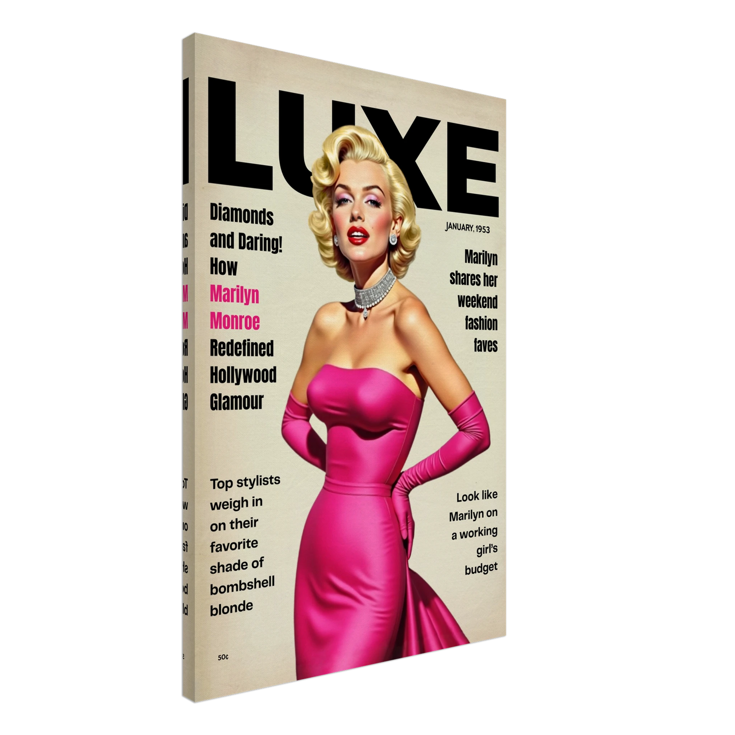 Marilyn Monroe Old Hollywood Art Print No Frame 60x90 cm 24x36″ Gallery Wrapped Canvas