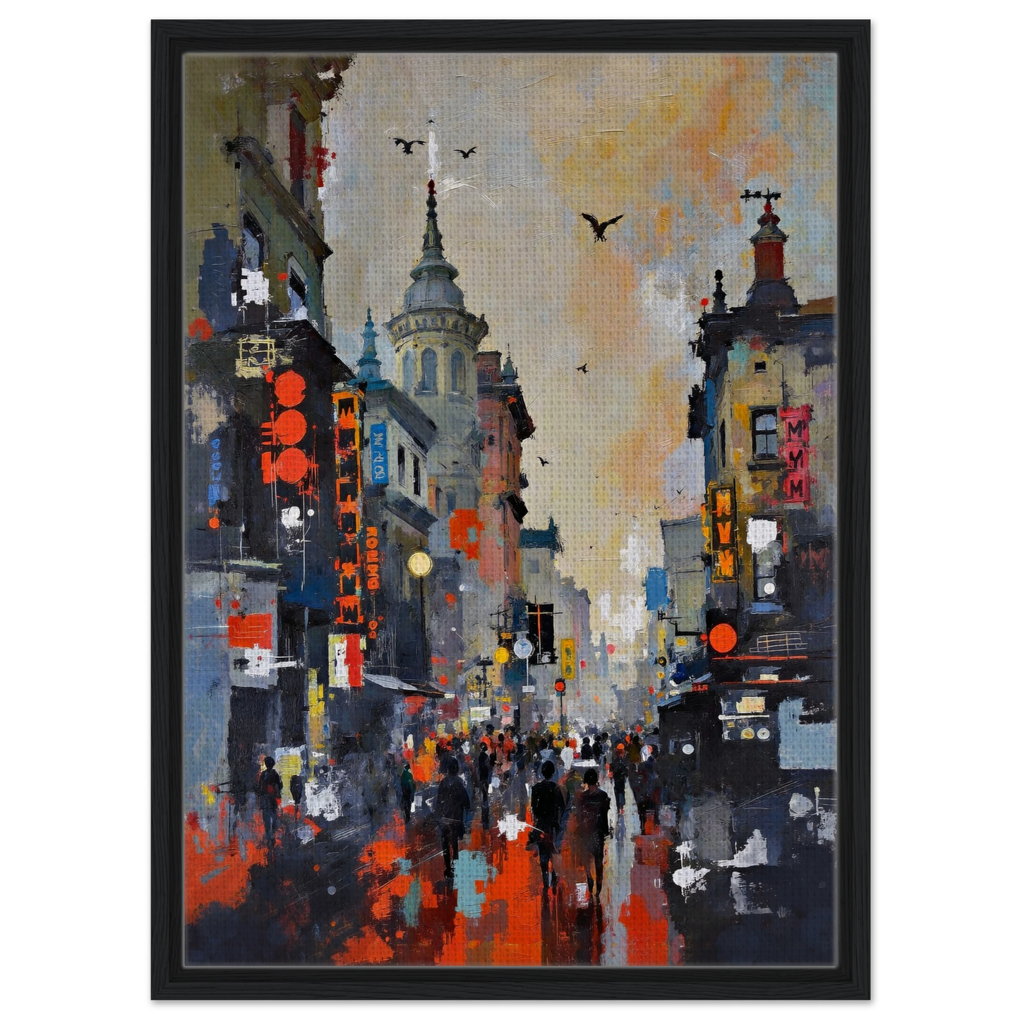 Gothic City Street Art Print - European Cityscape