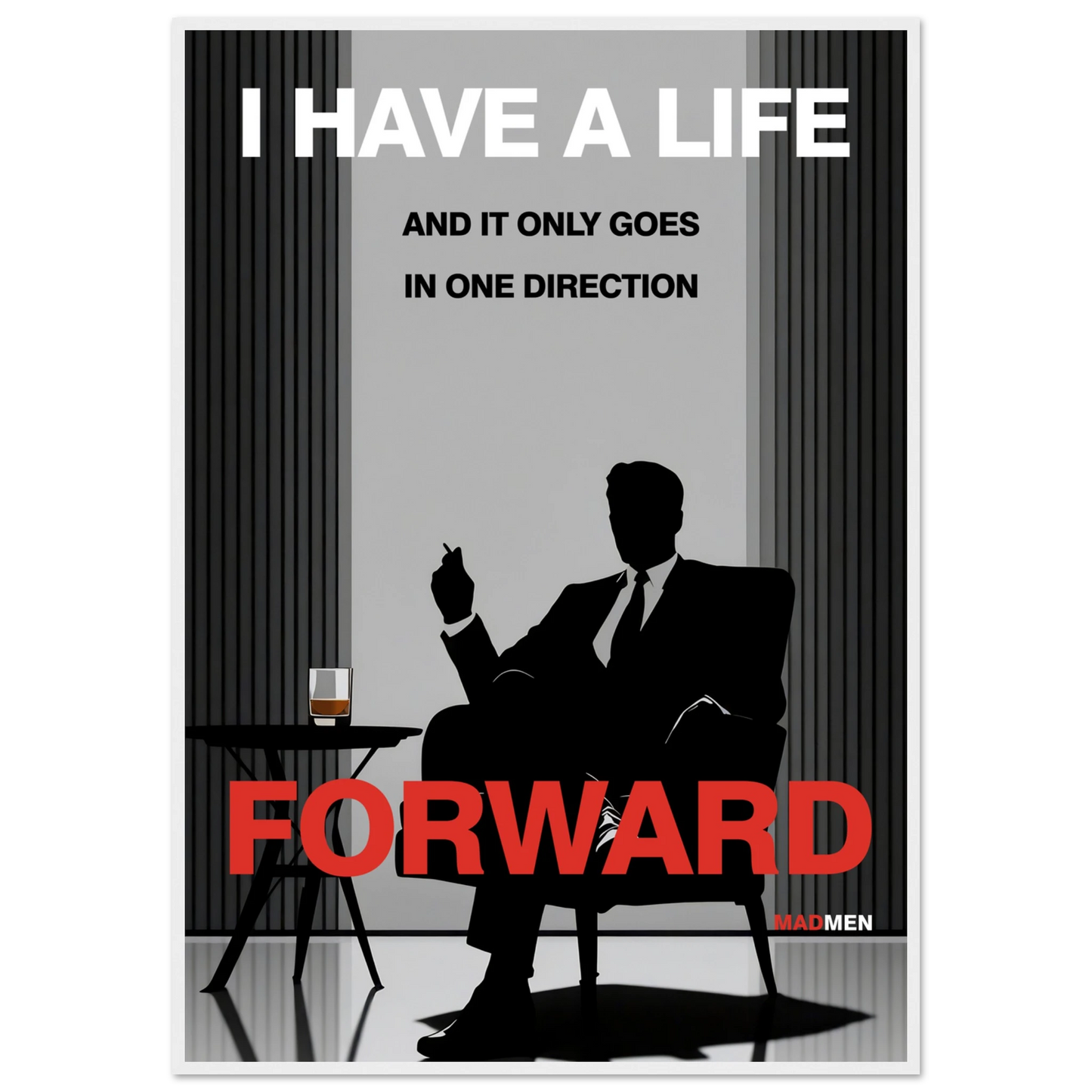 Mad Men Motivational Quote Don Draper Art Print No Frame 60x90 cm 24x36″ Gallery Wrapped Canvas