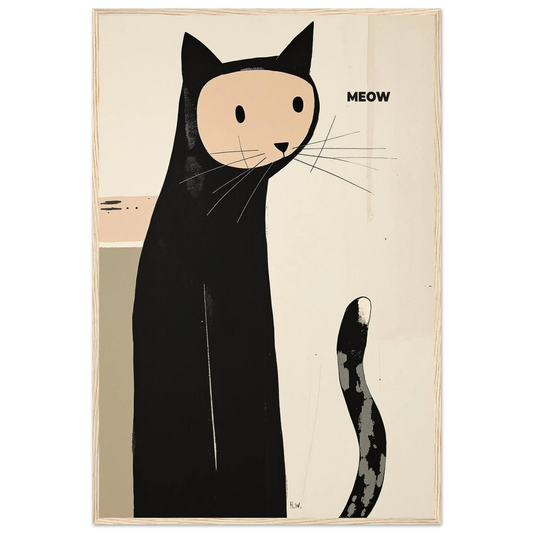 Quirky Modern Cat Art Poster Print