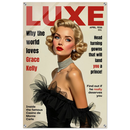 Grace Kelly Hollywood Glam Magazine Art Print No Frame 60x90 cm 24x36″ Sleek Acrylic Print