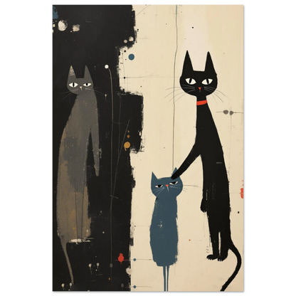 Abstract Cat Family Art Poster Print No Frame 30x45 cm 12x18″ Premium Matte Paper Poster