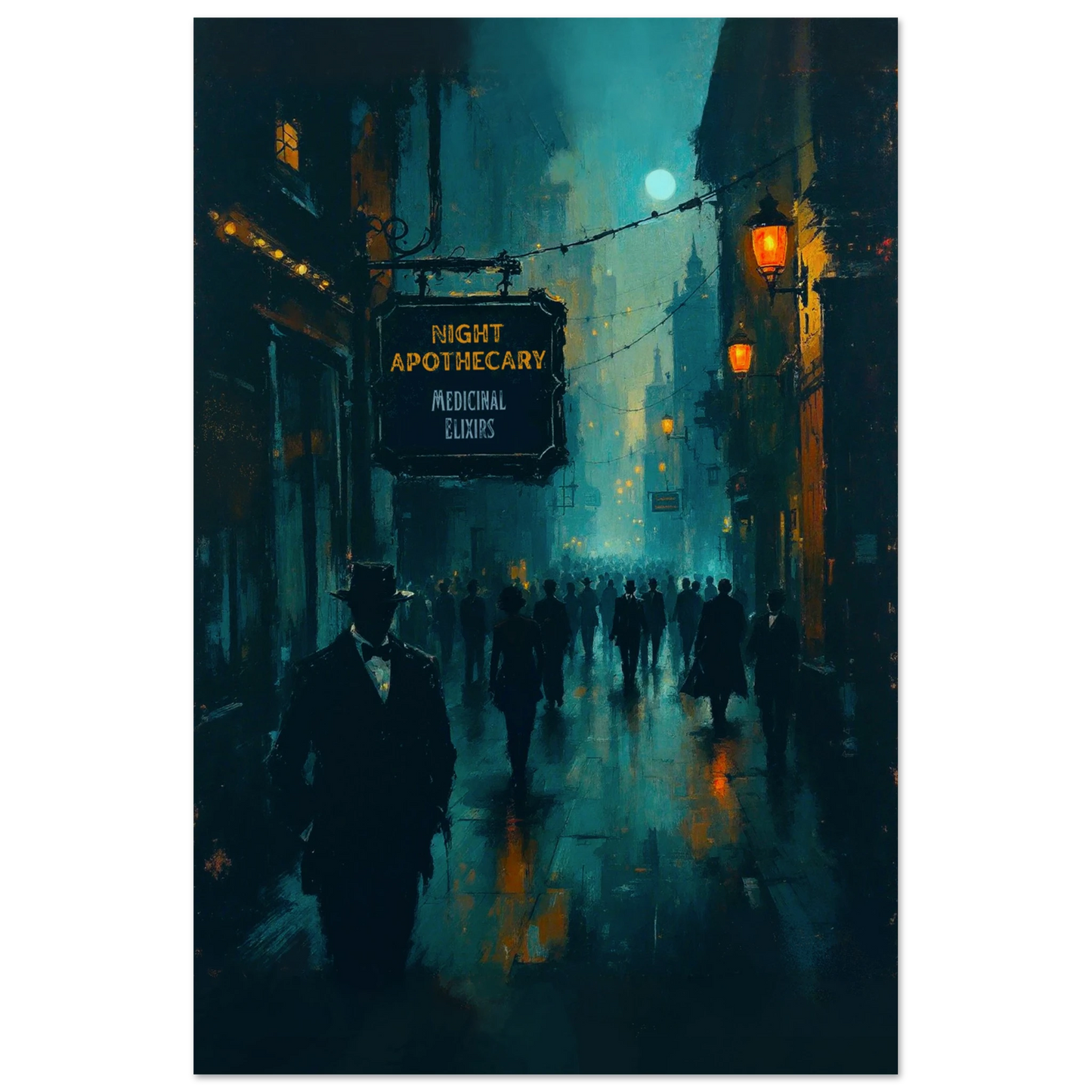 Prohibition Speakeasy Moody Nightlife Art Print No Frame 60x90 cm 24x36″ Museum-Quality Matte Paper Poster