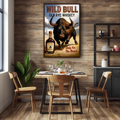 Wild Bull Old West Rye Whiskey Poster Print