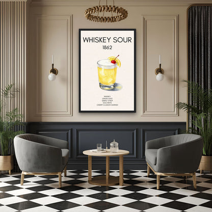 Whiskey Sour Cocktail Bar Art Print