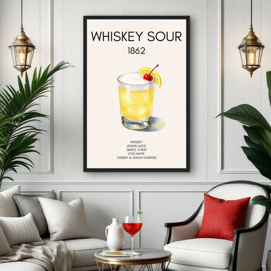 Whiskey Sour Cocktail Bar Poster Print